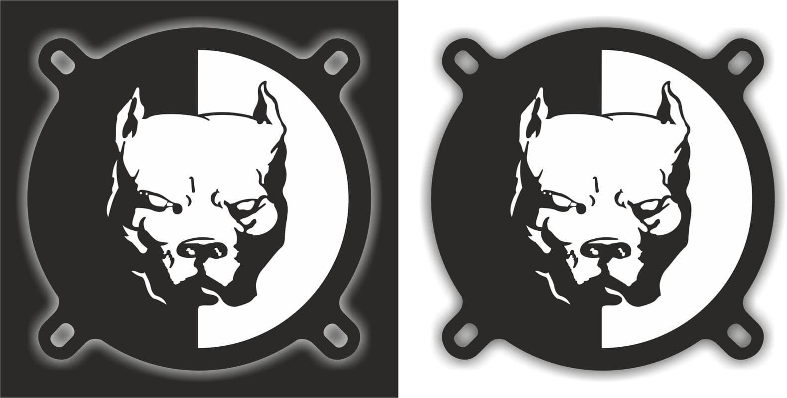 Aggressive Pitbull Head Logo Vector for Laser Cutting