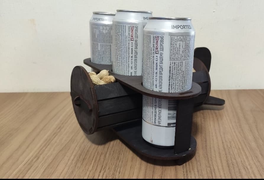 Airplane Beer Caddy Laser Cut Project - Free Vector File