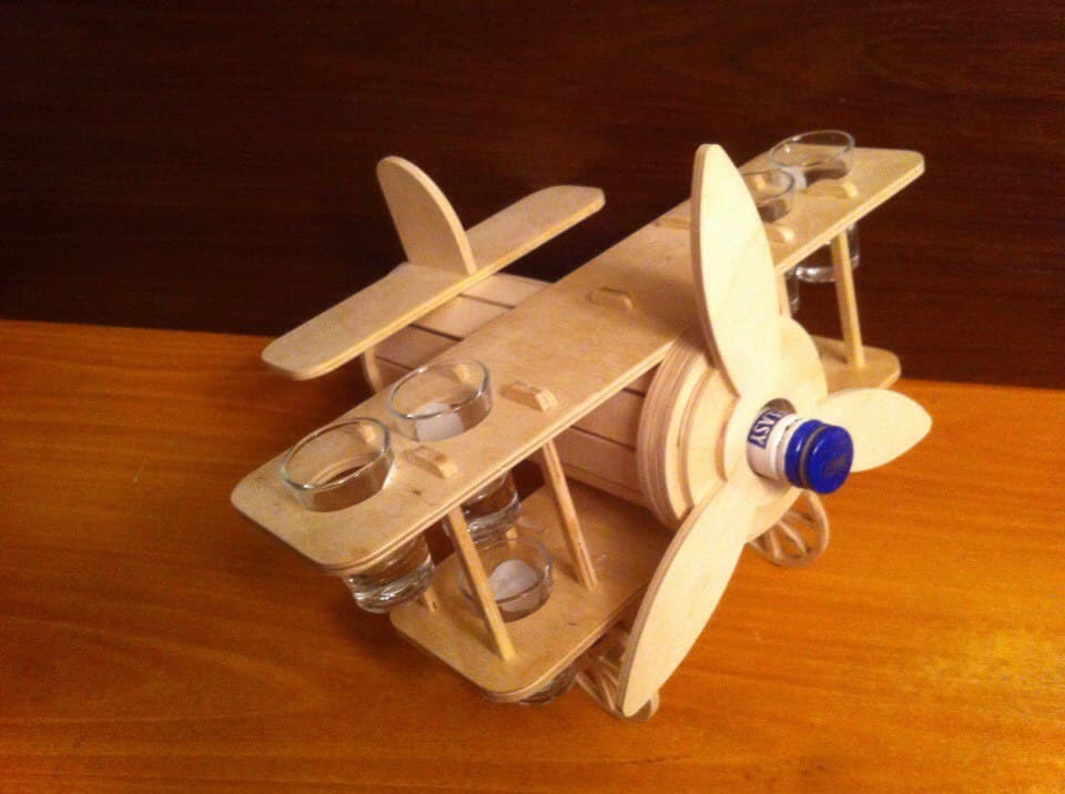 Airplane Shot Glass Holder Laser Cut Vector Plan