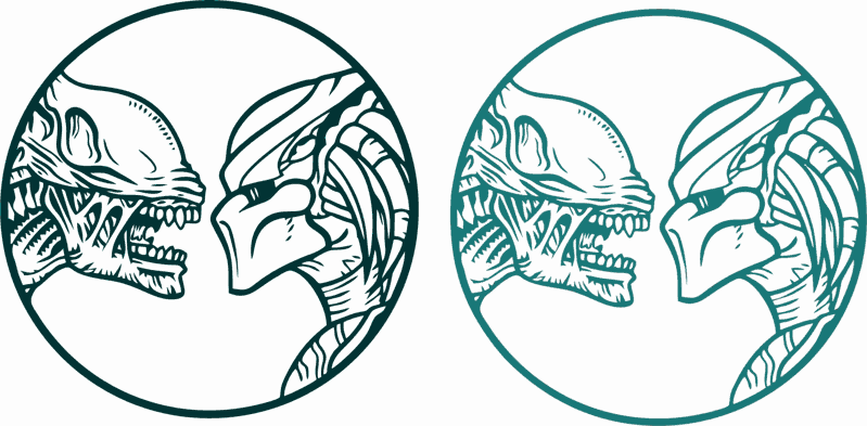 Alien vs Predator Circular Emblem Laser Cut Vector