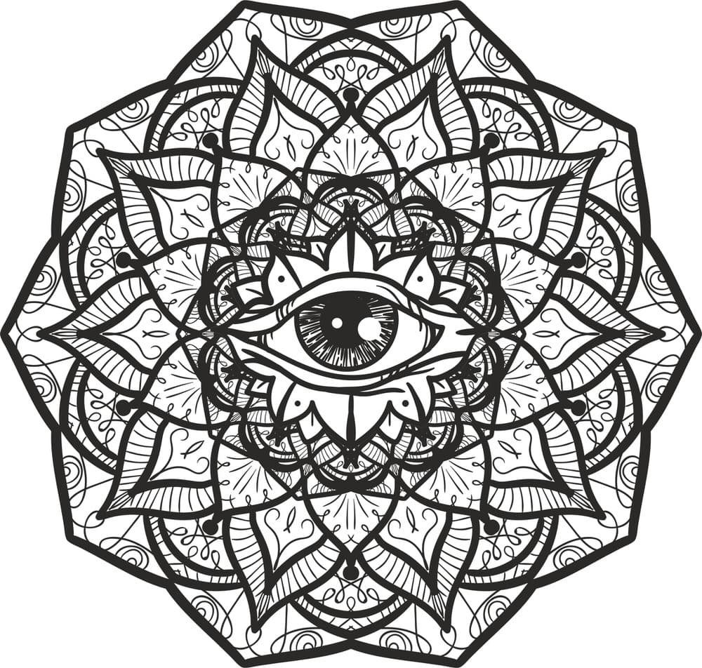 All-Seeing Eye Mandala Vector Design for Laser Cutting (EPS)