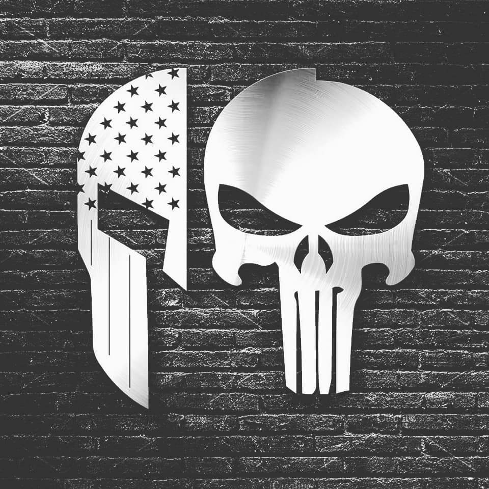 American Spartan and Punisher Skull Metal Art DXF File