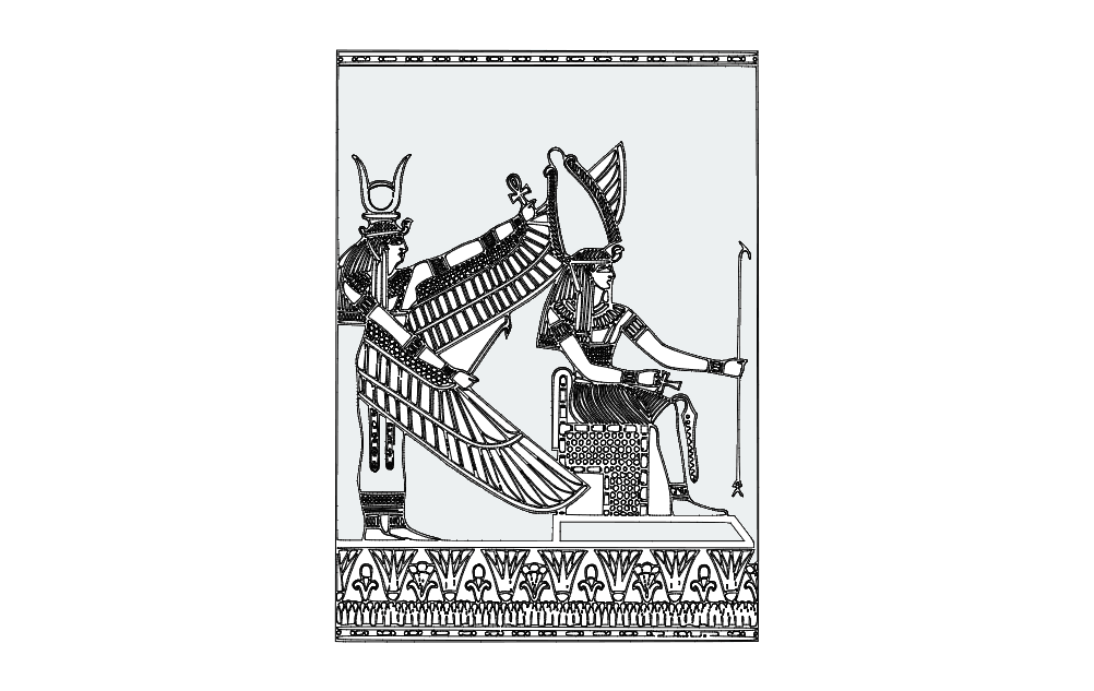 Ancient Egyptian Goddess Illustration Vector for Laser Cutting DXF