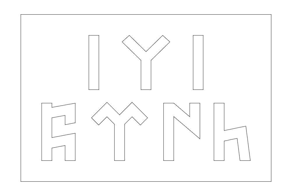 Archivo DXF de Runas Göktürk Antiguas para Corte Láser