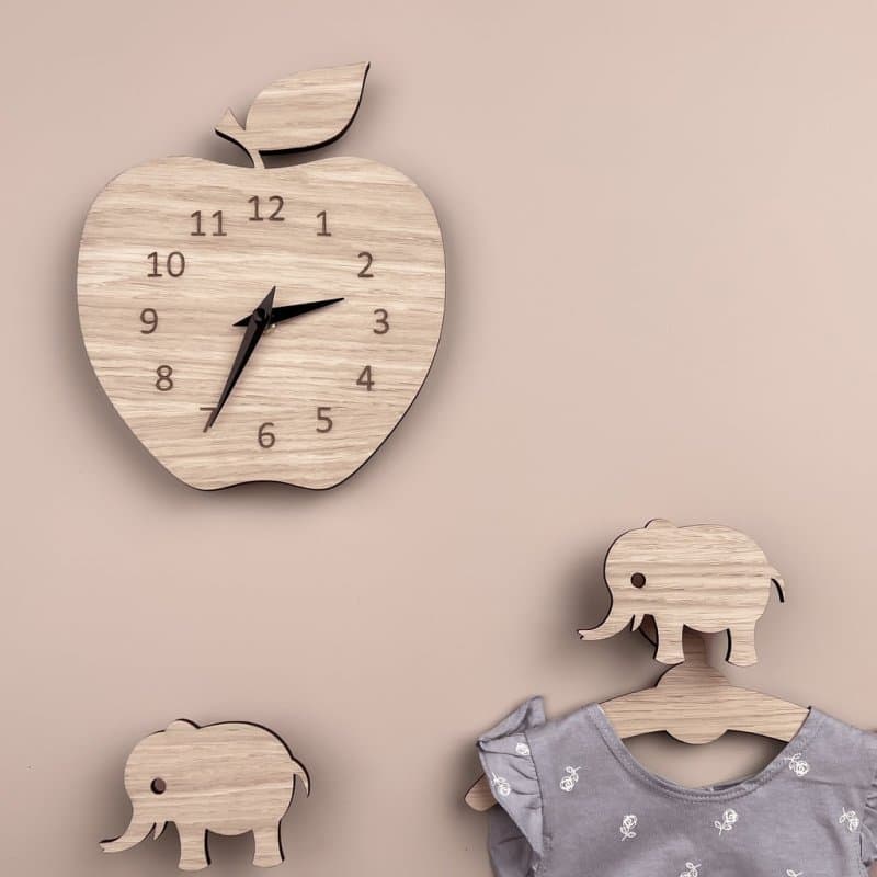 Apple Wall Clock Laser Cut Template Vector File