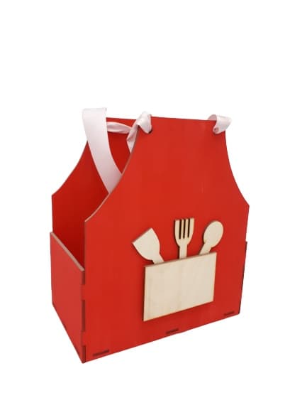 Apron Shaped Kitchen Organizer Gift Box Laser Cut Vector