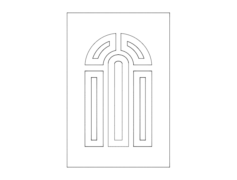 Arched Kitchen Cabinet Door Vector Design DXF File