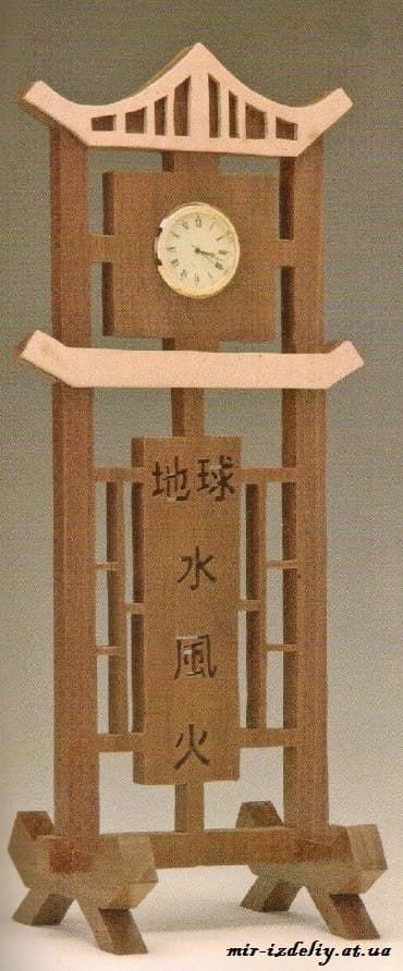 Asian Style Standing Table Clock Vector File for Laser Cutting
