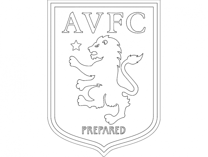 Aston Villa FC Logo Vector Design for Laser Cutting DXF