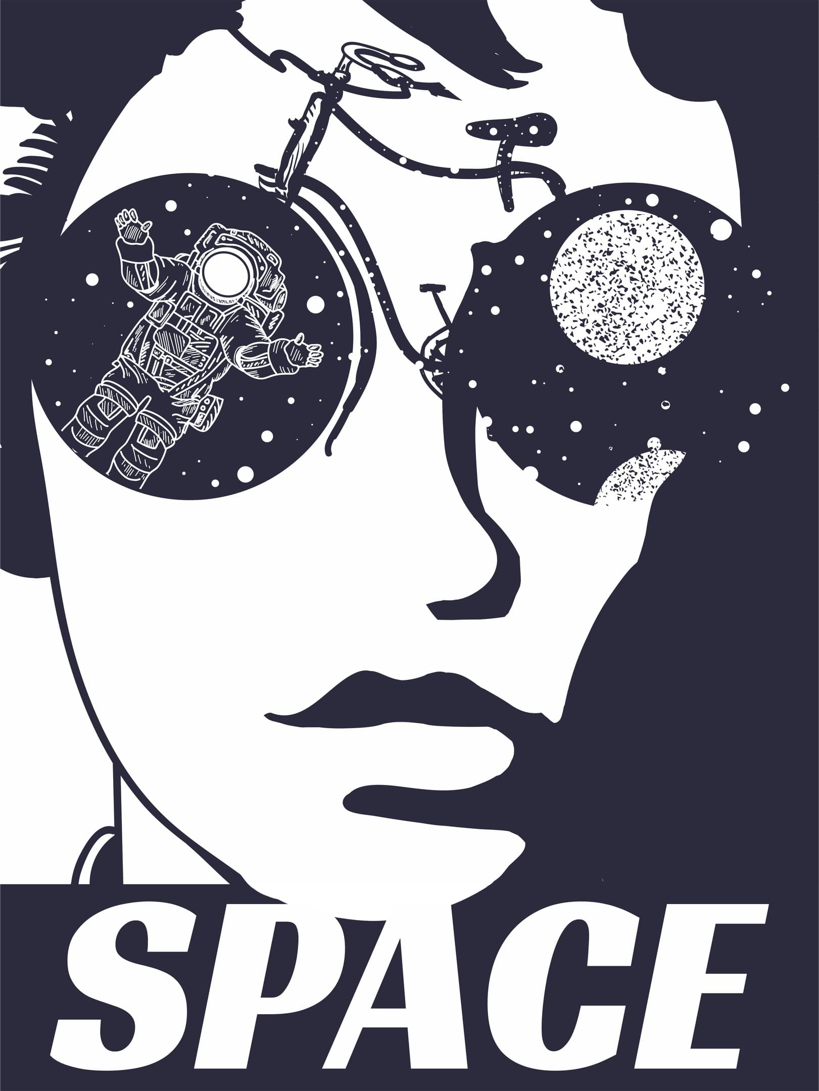 Astronaut Space Vision Vector Art for Laser Cutting and Vinyl