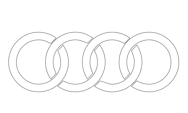 Audi Four Rings Logo Vector File for Laser Cutting (DXF)