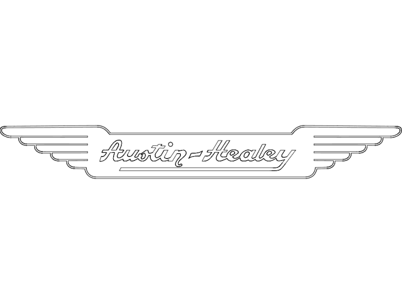 Austin-Healey Winged Logo Vector File for Laser Cutting (DXF)