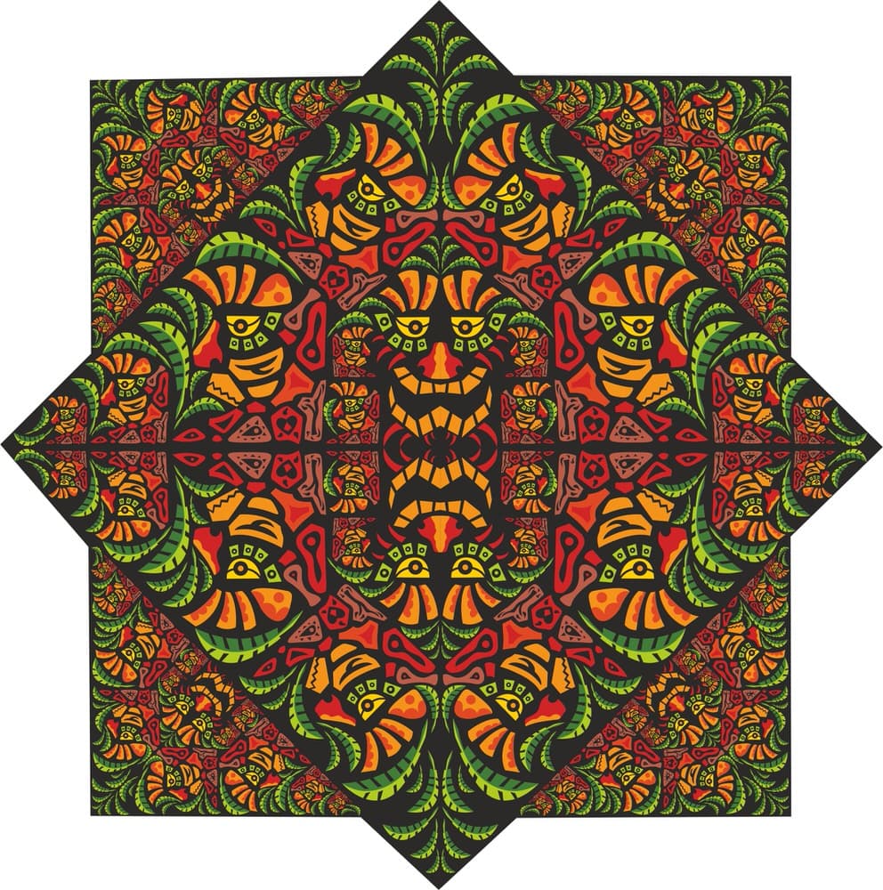 Aztec Psychedelic Tribal Pattern Vector for Laser Cutting