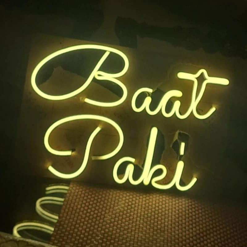 Baat Pakki Neon Script Sign Vector File for Laser Cutting