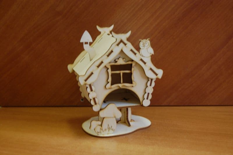 Baba Yaga Hut 3D Puzzle Laser Cut Vector File