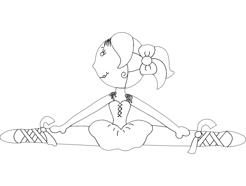 Ballerina Doing Splits Vector Design - DXF File for Laser Cutting