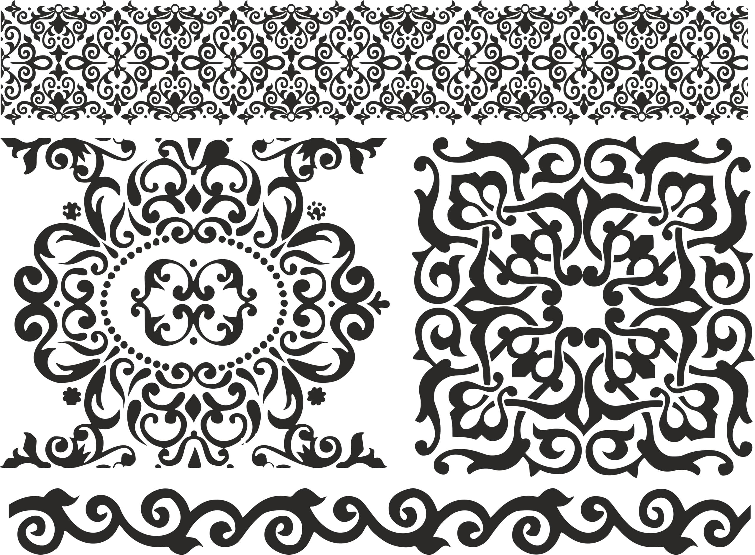 Baroque Ornament Elements and Borders Vector Files