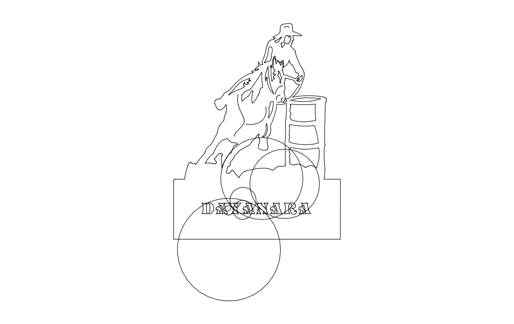Barrel Racer Dayanara Vector Design DXF File for CNC