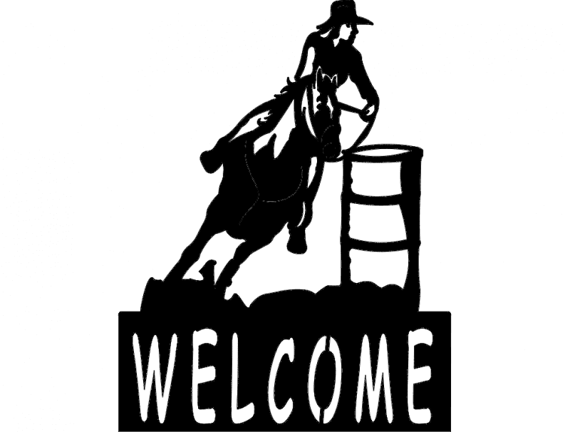 Barrel Racing Welcome Sign DXF Vector for Laser and CNC