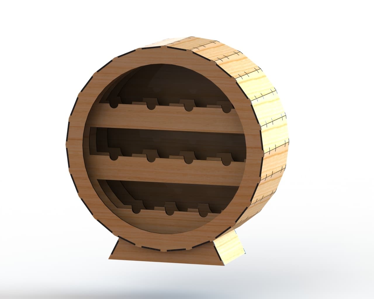 Barrel Wine Rack Vector Design for Laser Cutting