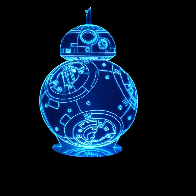 BB-8 Astromech Droid 3D LED Illusion Lamp Vector File (CDR)