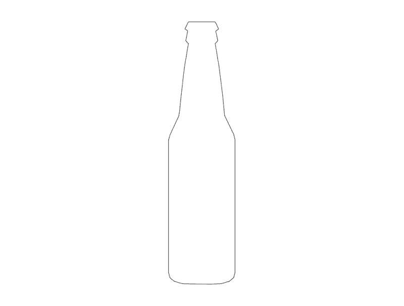 Archivo Vectorial Silueta de Botella de Cerveza para Corte Láser (DXF)