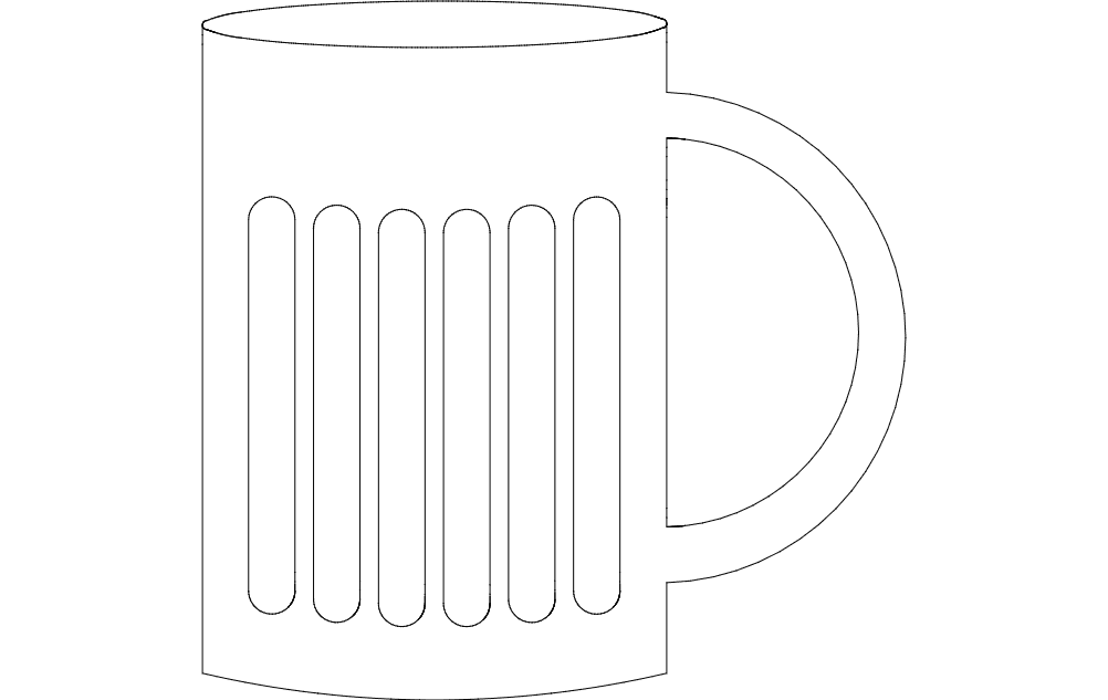 Beer Mug Vector Silhouette - Free DXF File for Laser Cutting