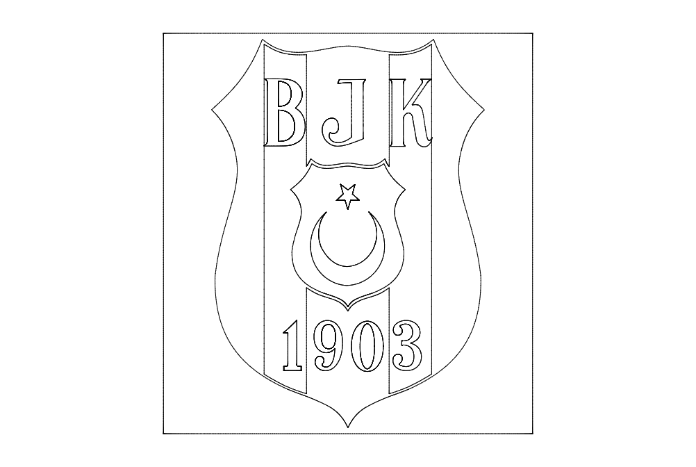 Besiktas JK Logo Vector File for Laser Cutting (DXF)
