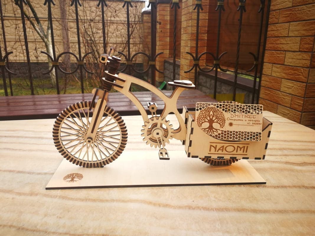 Bicycle Business Card Holder Laser Cut Vector File