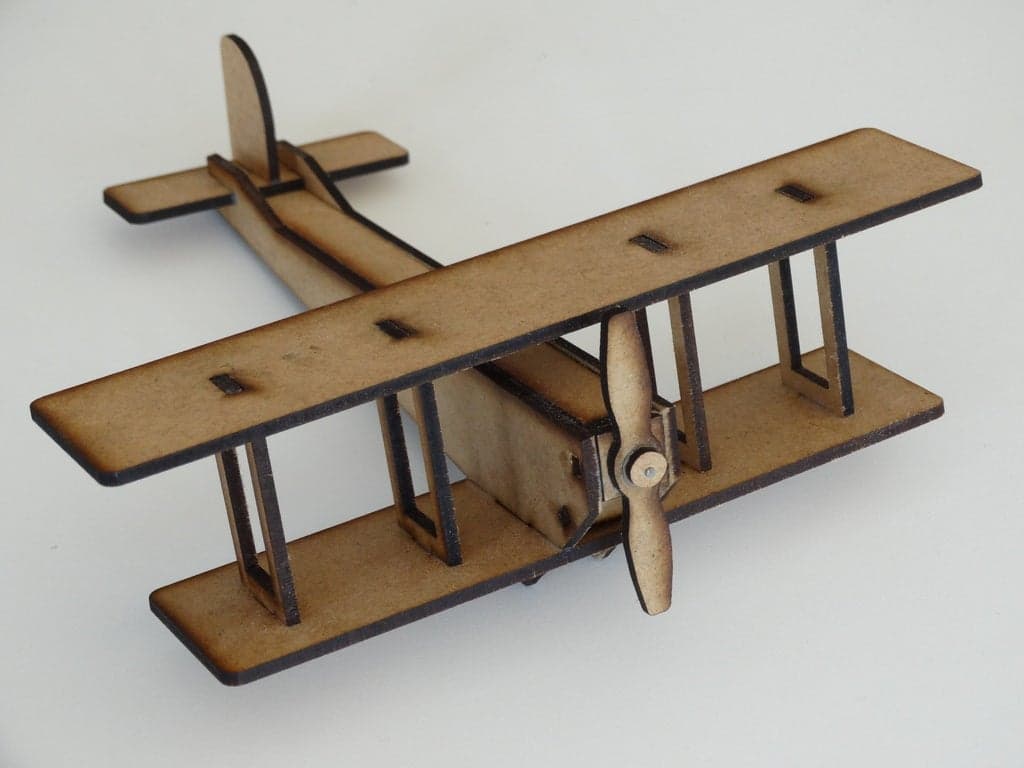 Biplane Toy 3D Puzzle Laser Cut Vector DXF File