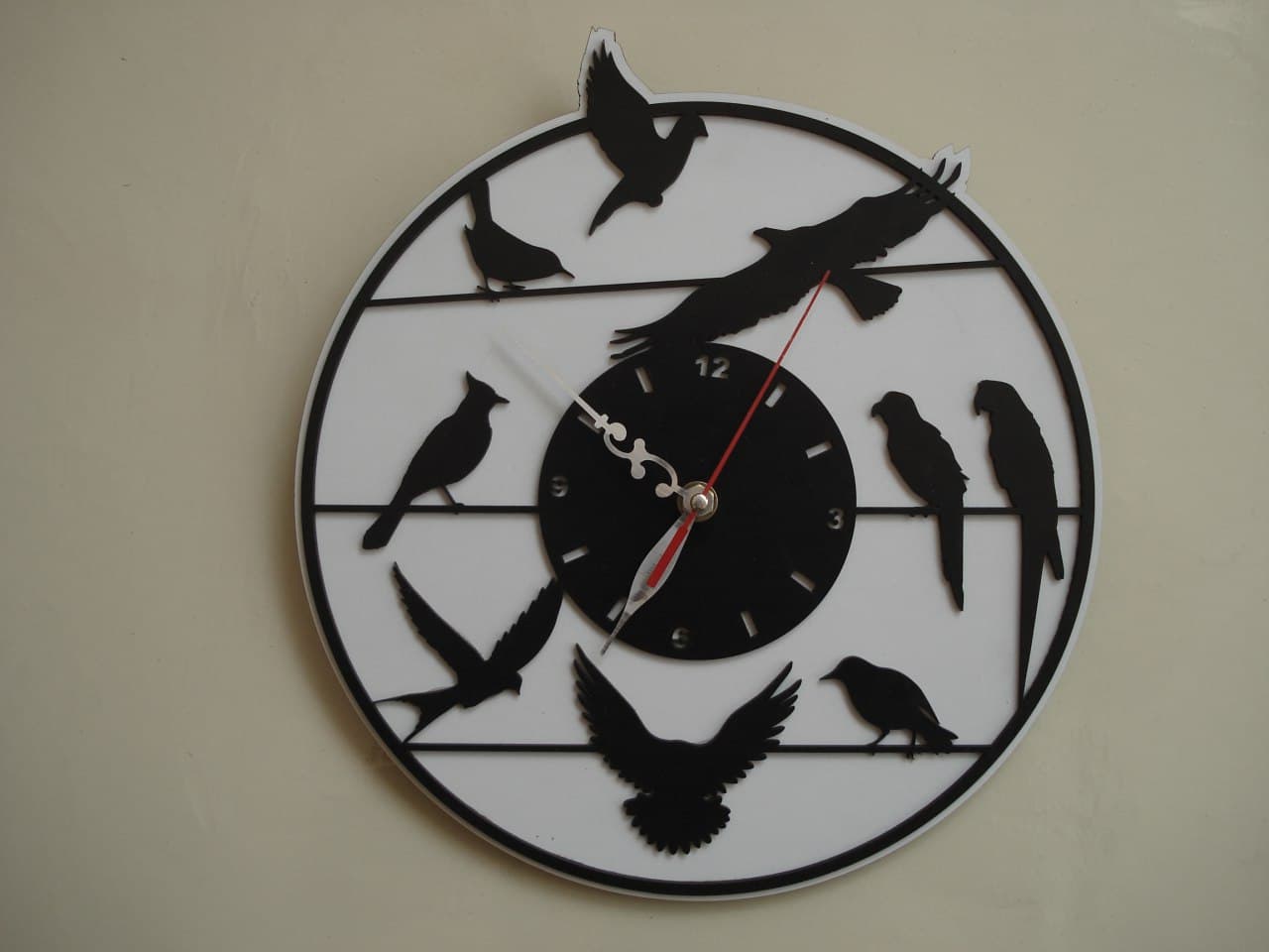 Birds Silhouette Wall Clock Laser Cut Vector File