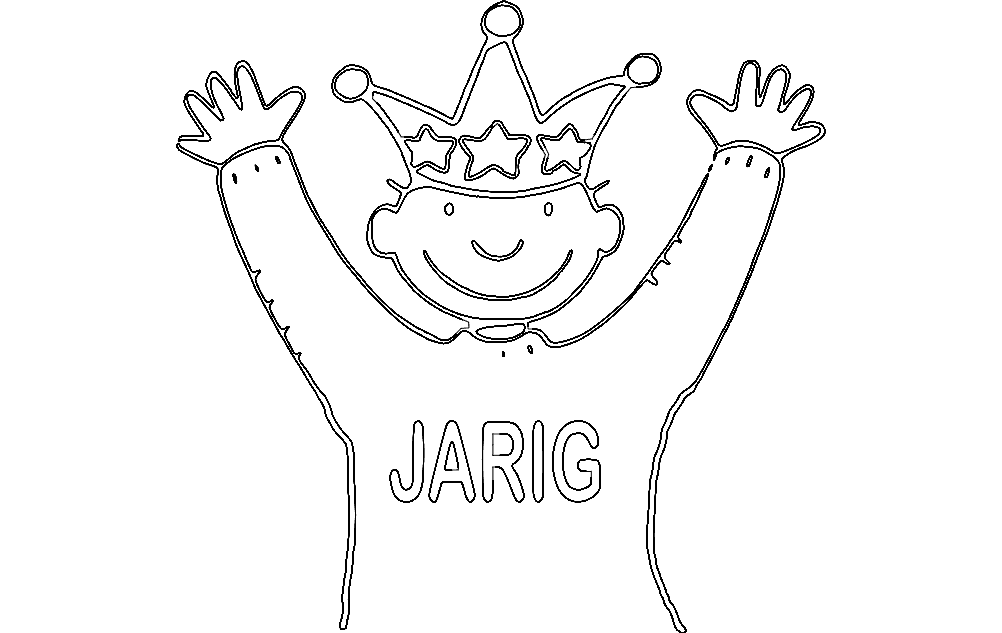 Birthday Boy with Crown DXF Vector for Laser Cutting