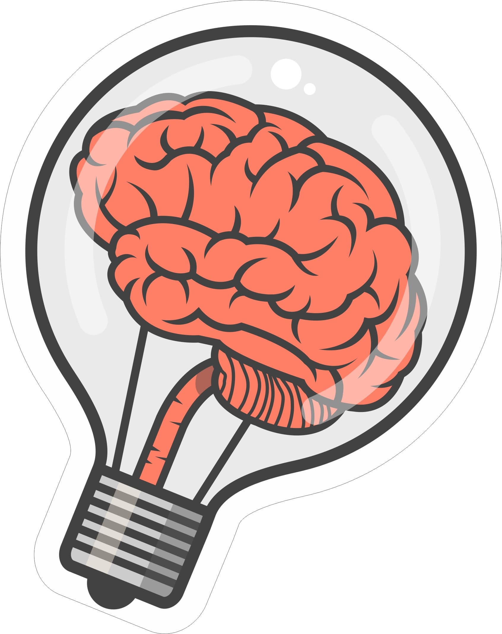 Brain in Lightbulb Creative Concept Vector File