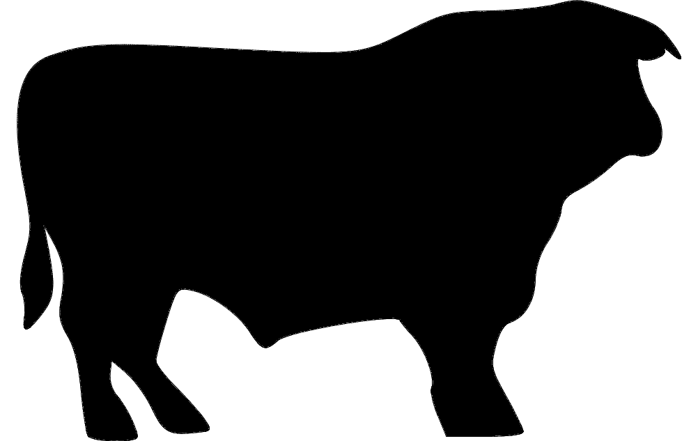 Bull Silhouette Vector File for CNC Laser Cutting