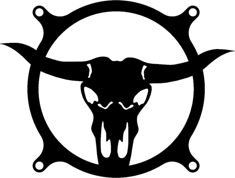 Bull Skull Circular Wall Art Vector DXF File