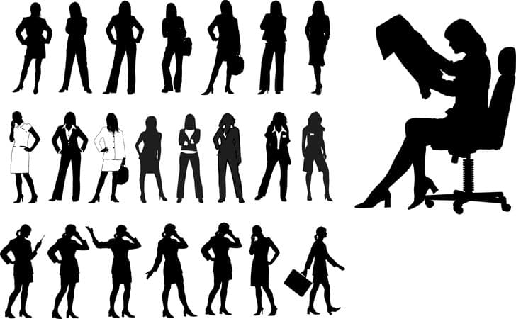 Business Women Silhouettes Vector Collection for Laser Cutting