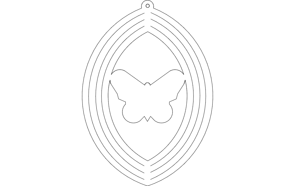 Butterfly Kinetic Wind Spinner Laser Cut Vector File (DXF)