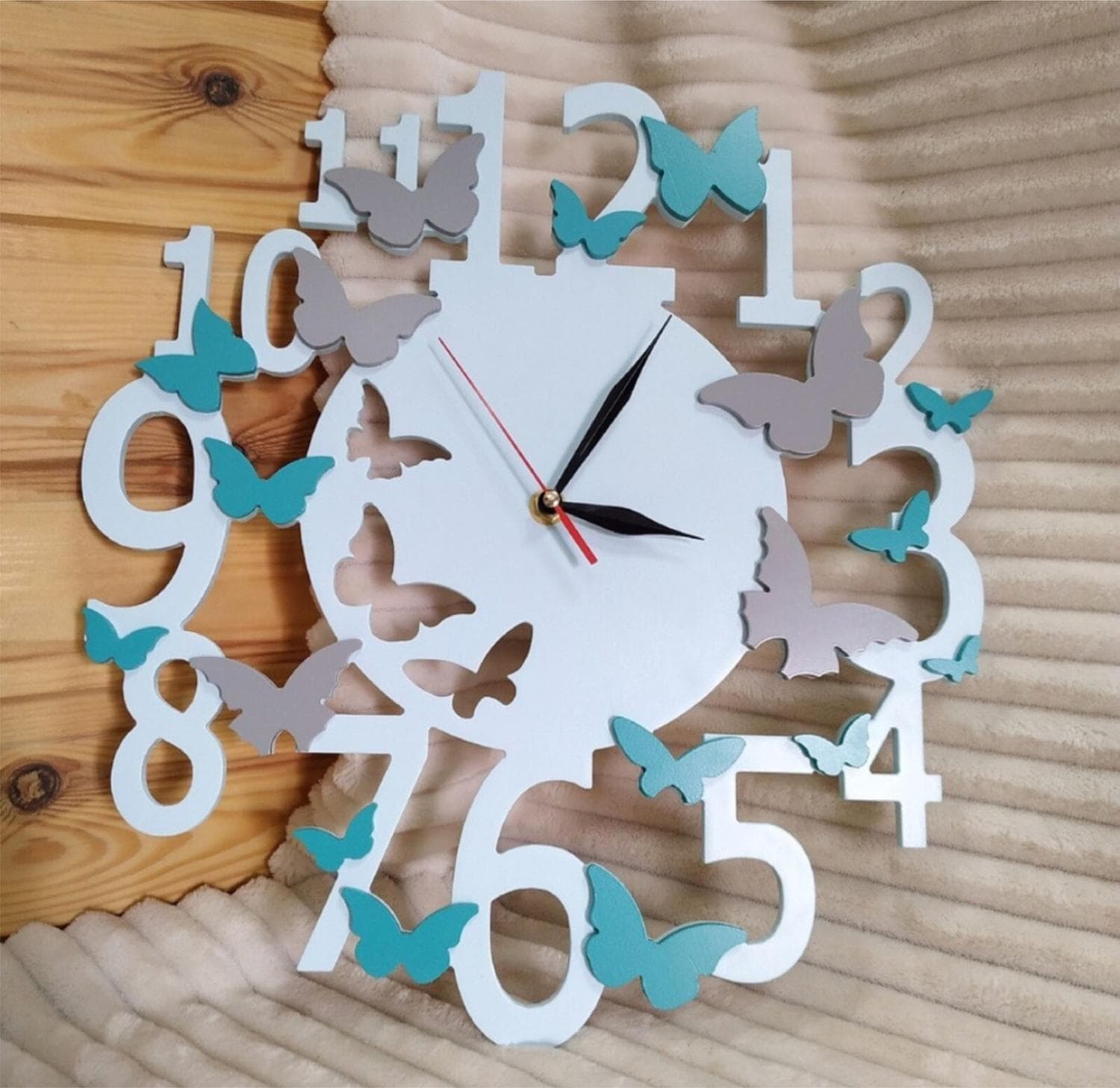 Butterfly Wall Clock Laser Cut Design - Free Vector File