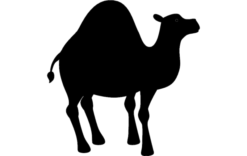 Camel Silhouette Vector Design for Laser Cutting DXF