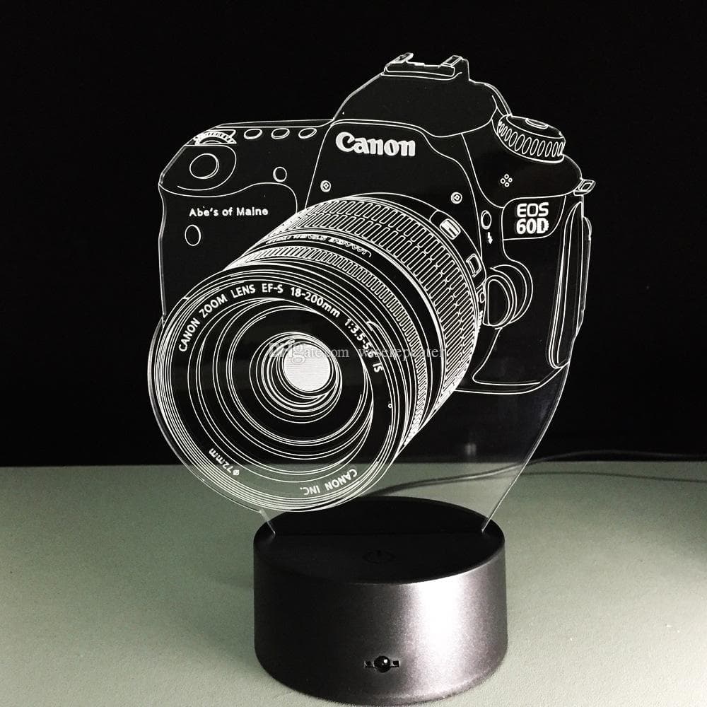 Canon DSLR Camera 3D Illusion Lamp Laser Cut Vector File