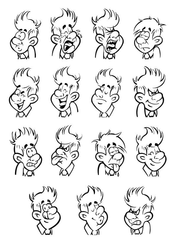 Cartoon Character Expressions Vector Collection (SVG, DXF)