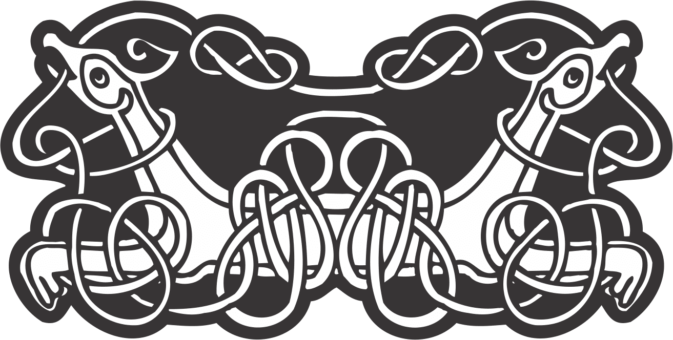 Celtic Knotwork Beast Ornament Vector Design