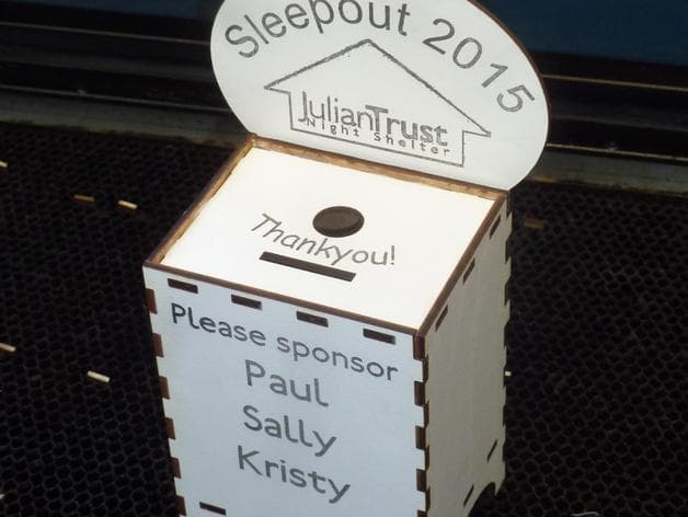 Charity Donation Collection Box Laser Cut Vector File