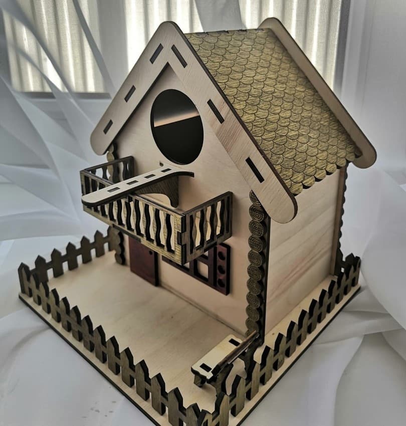 Charming Cottage Bird House Laser Cut Vector File