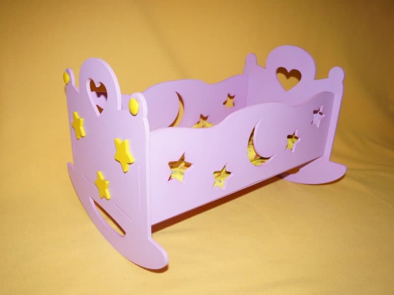 Charming Doll Rocking Crib Laser Cut Vector File