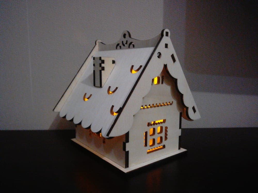 Charming Laser Cut Wooden House Lamp Vector for CNC