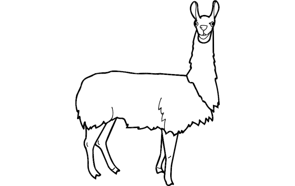 Silueta Encantadora de Llama para Corte Láser DXF