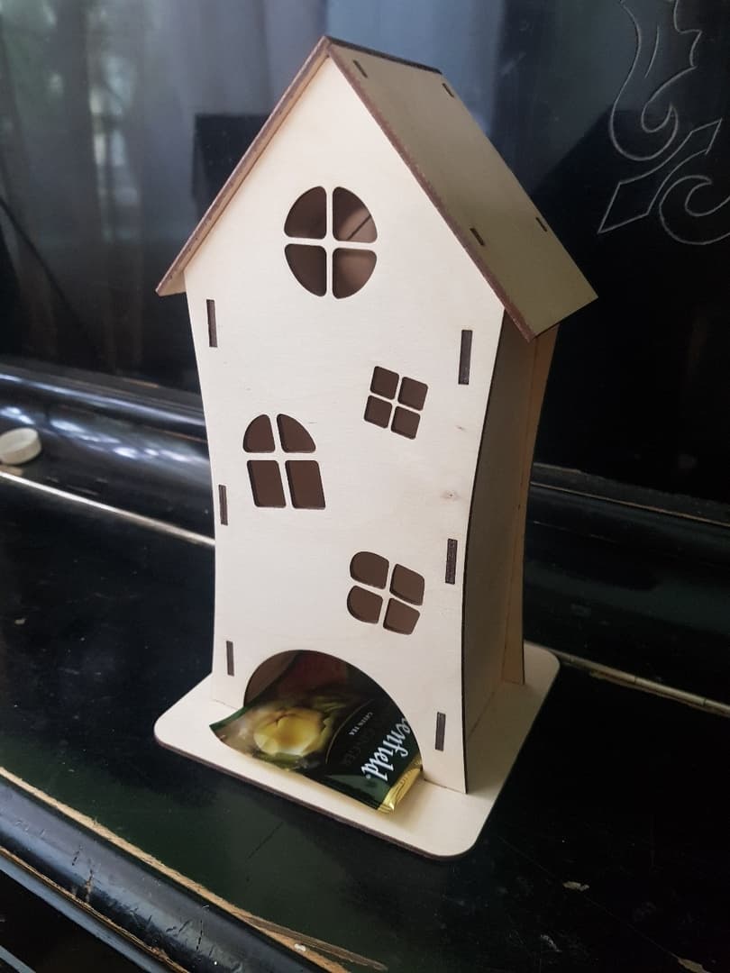 Charming Tea Bag House Laser Cut Vector Plan