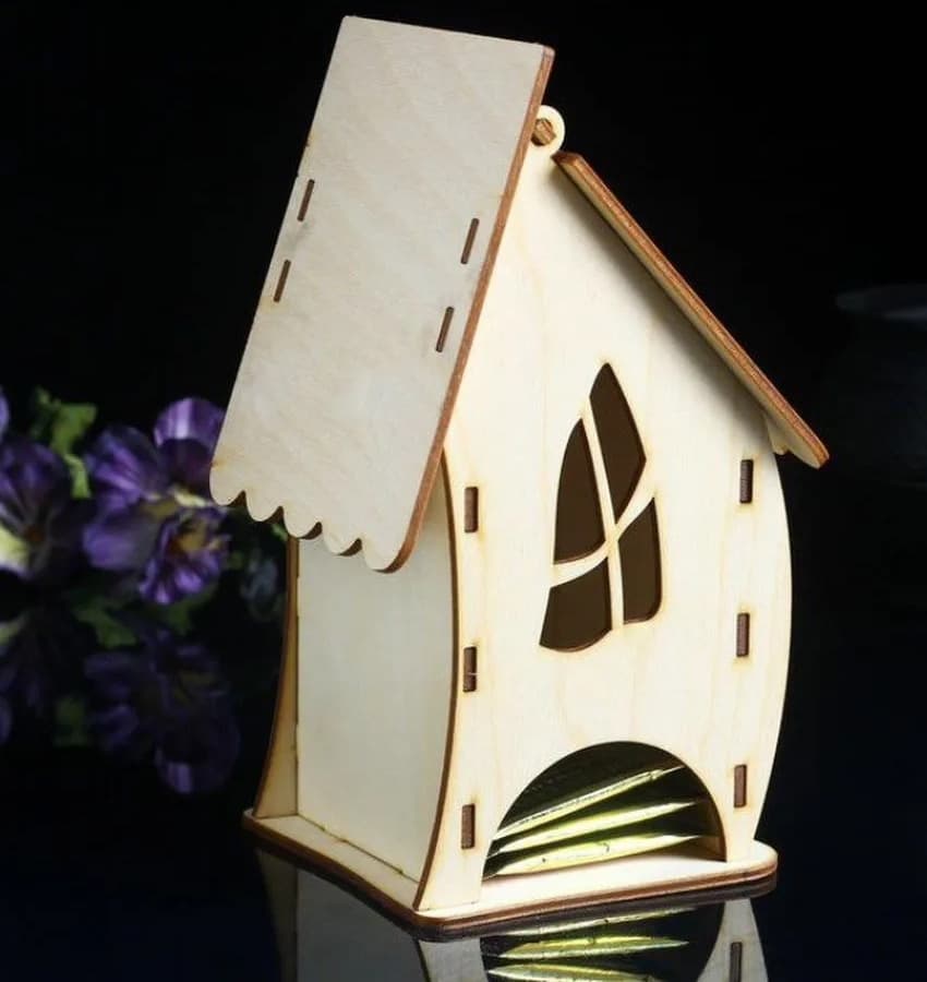 Charming Wooden Tea Bag House Laser Cut Vector File