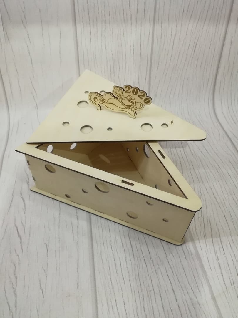 Cheese Shaped Gift Box Laser Cut Vector File